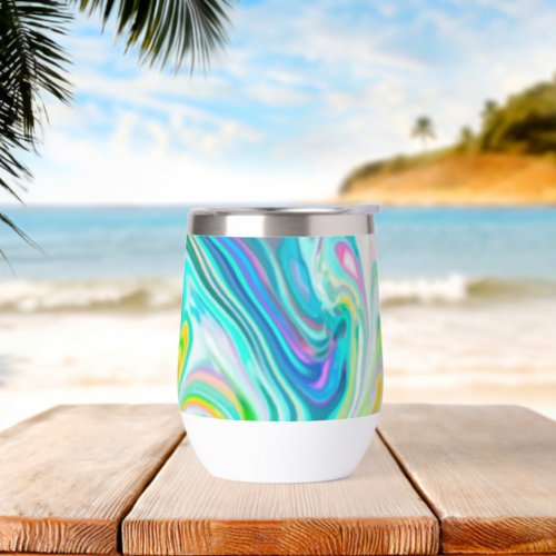 Digitalart Abstract Marbling G597 Thermal Wine Tumbler