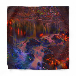 Digitally altered photo, Nature on ember fire Lapt Bandana