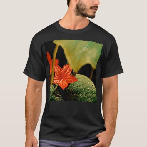 Digitally enhanced image of a cucumber blossom clo T_Shirt