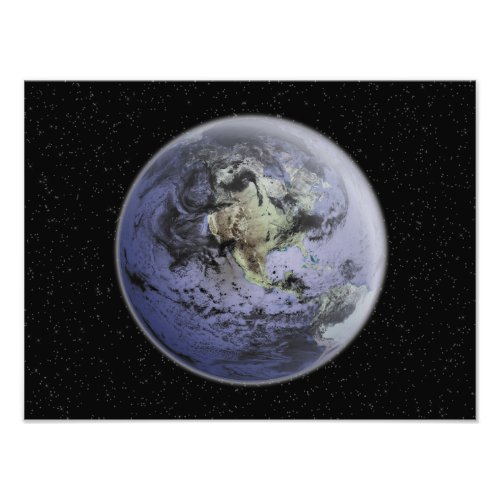 Digitally enhanced image of the Full Earth Photo Print