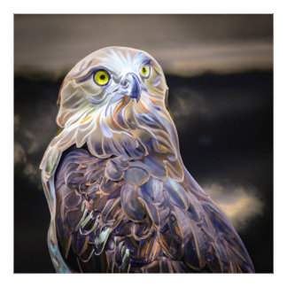 Digitally enhanced oil paint image of a short-toed photo print