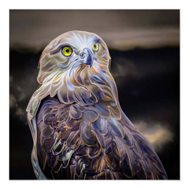 Digitally enhanced oil paint image of a short-toed poster (Front)