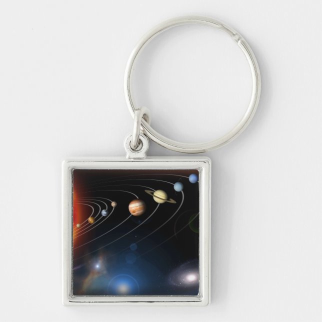 Digitally generated image of our solar system keychain (Front)