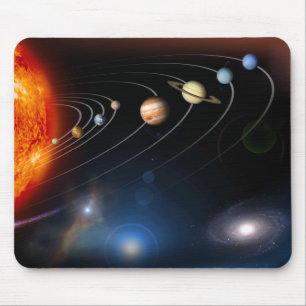 Digitally generated image of our solar system mouse pad