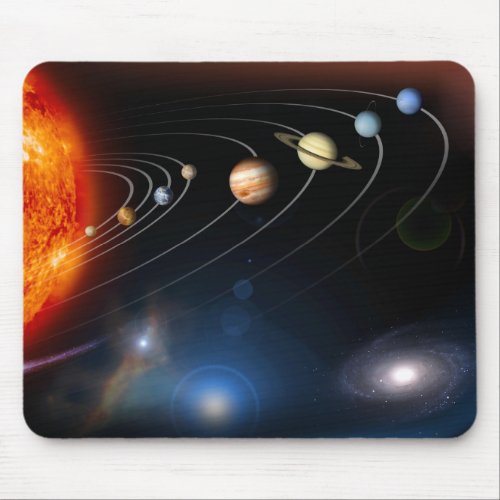 Digitally generated image of our solar system mouse pad
