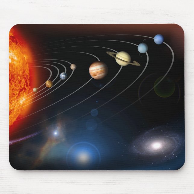 Digitally generated image of our solar system mouse pad (Front)