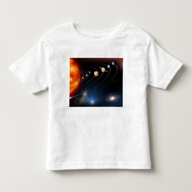 Digitally generated image of our solar system toddler t-shirt (Front)