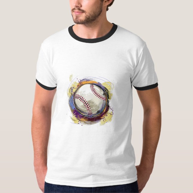 Digitally painted Baseball Design T-Shirt (Front)