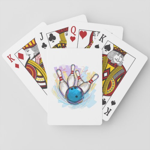 Digitally painted Bowling Design Playing Cards