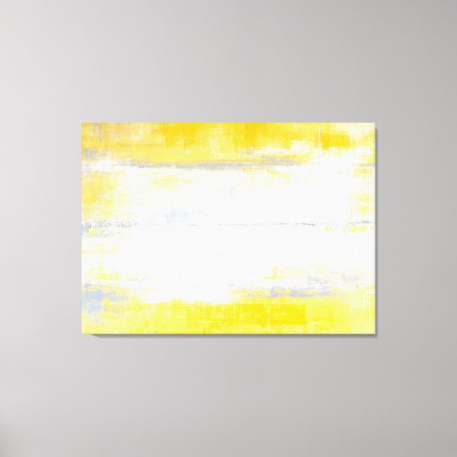 'Digits' Grey and Yellow Abstract Art Canvas Print (Front)