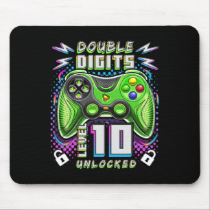 Digits Level 10 Unlocked Video Game 10th Birthday Mouse Pad