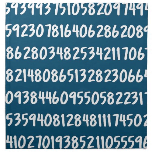 Digits of Pi 314 Math Numbers Design Cloth Napkin