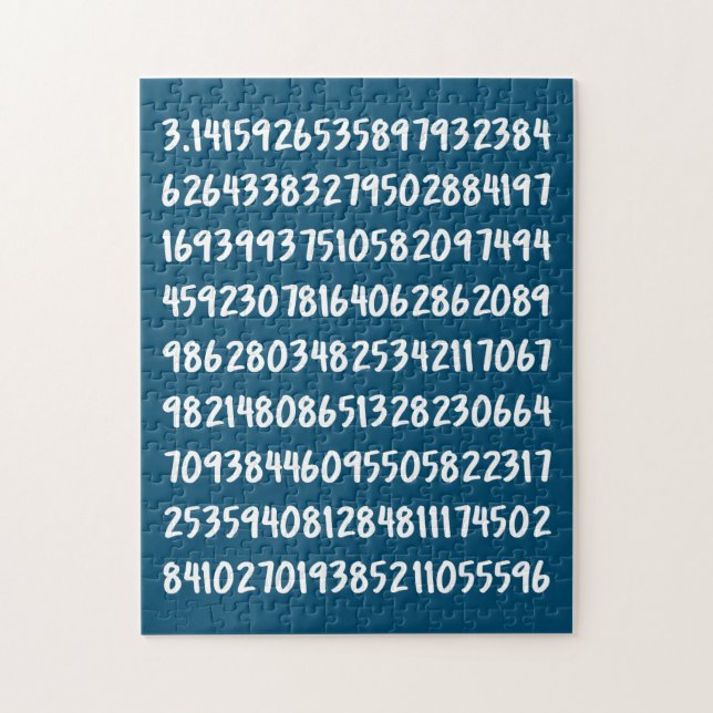 Digits of Pi 3.14 Math Numbers Design  Jigsaw Puzzle (Vertical)