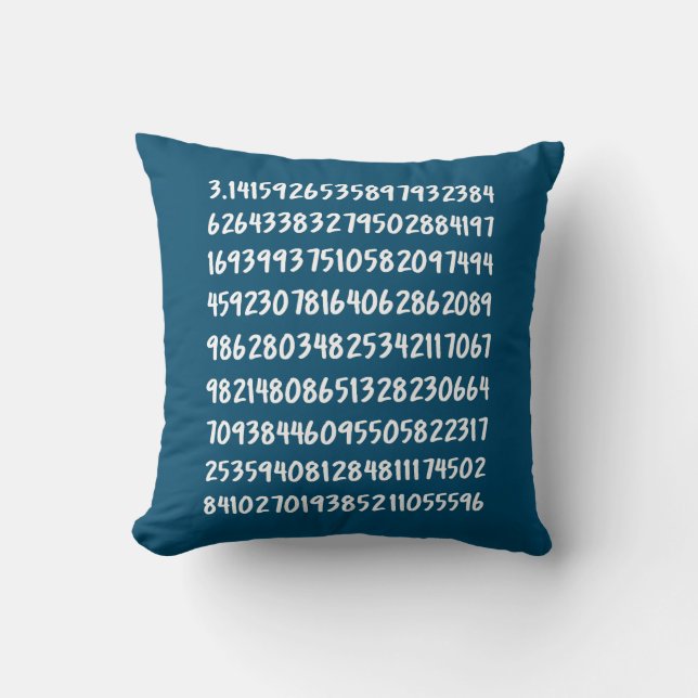 Digits of Pi 3.14 Math Numbers Design Throw Pillow (Front)