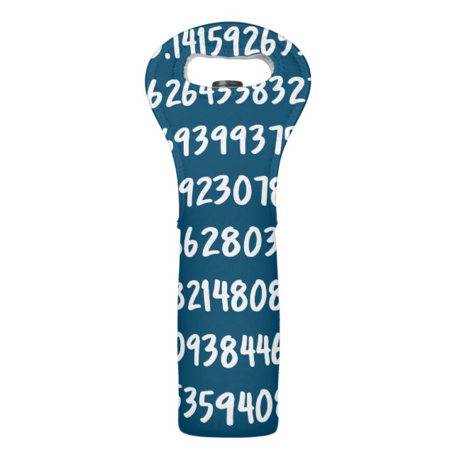 Digits of Pi 3.14 Math Numbers Design Wine Bag (Front)