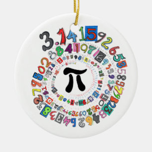 Digits of Pi Form a Colorful Spiral Ceramic Ornament