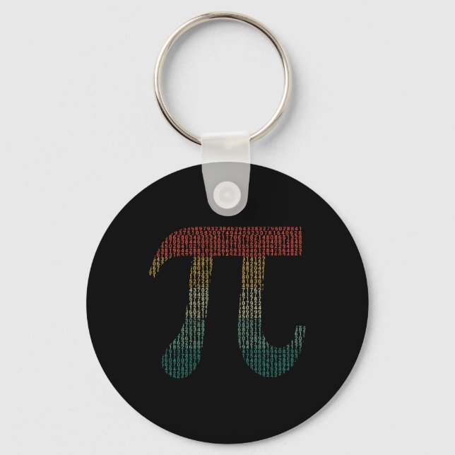 Digits Of Pi In Source Code Numbers Pi Day 3.14159 Keychain (Front)