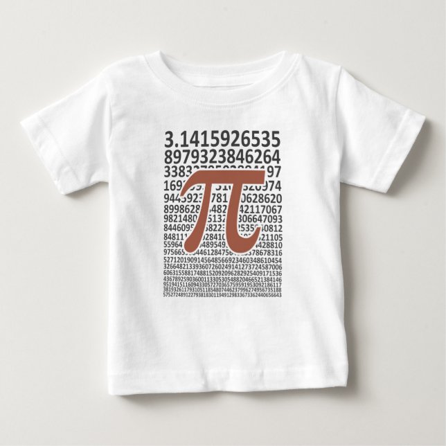 Digits of Pi, Pi Day Math Baby T-Shirt (Front)