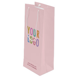 Digiwrap Wine Gift Bag with Custom Logo Taupe Pink