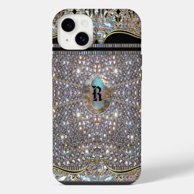 Digloos Elegant Chic Unique Monogram  Iphone Case (Back)