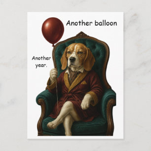 Dignified Beagle Birthday Balloon Postcard