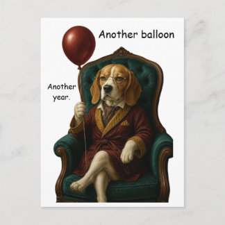 Dignified Beagle Birthday Balloon Postcard