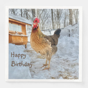 Dignified Chicken Happy Birthday Paper Dinner Napkins