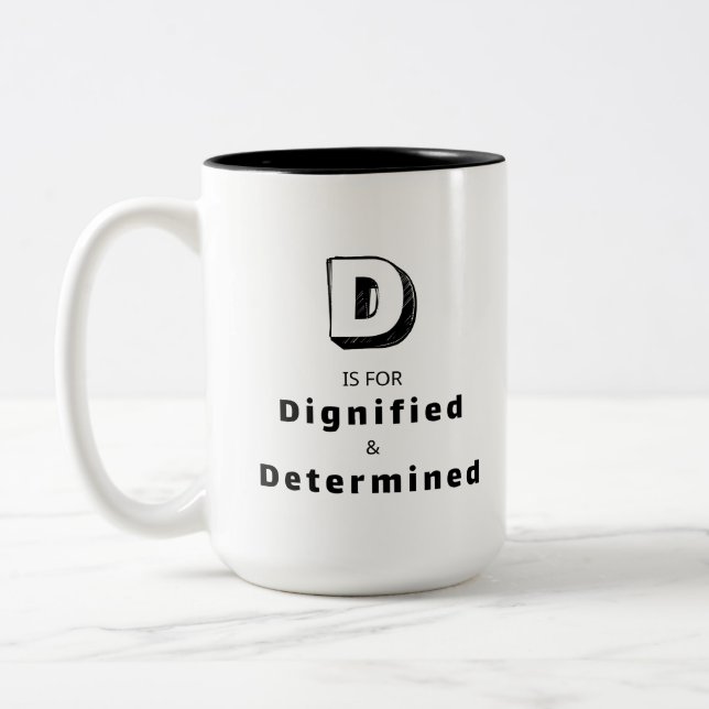 Dignified D - Personalized Luxury Praise Mug (Left)