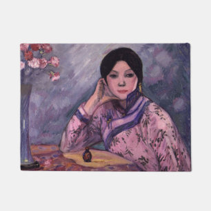 Dignified Japanese Lady with a Perfume Bottle Doormat