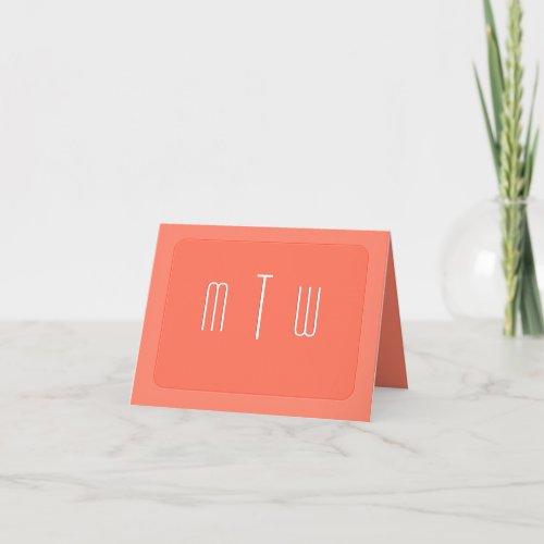 Dignified Monogram Guava Note Card