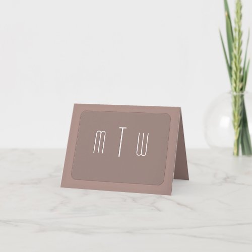 Dignified Monogram Taupe Note Card