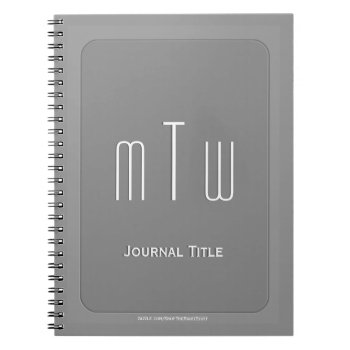 Dignified Monogram - Warm Gray Notebook by ShopTheWriteStuff at Zazzle