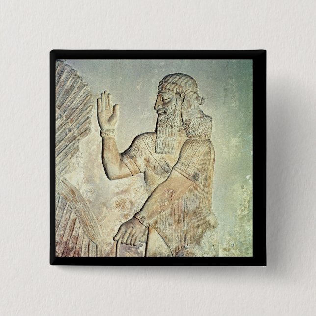 Dignitary, relief, Assyrian Pinback Button (Front)