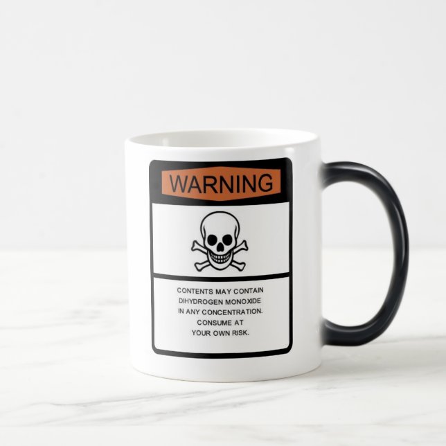 Dihydrogen Monoxide Warning Color Morph Mug (Right)