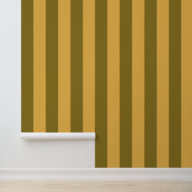 Dijon and Zest Striped Pattern Wallpaper (Application)
