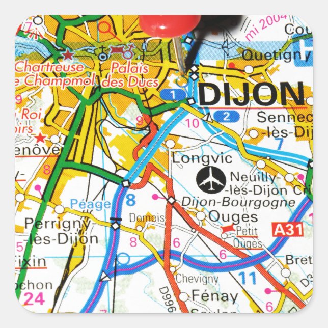 Dijon, France Square Sticker (Front)