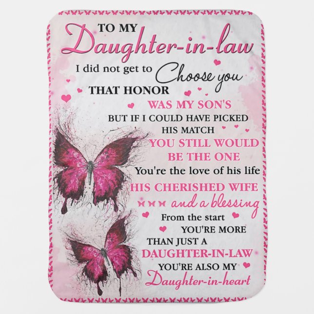 DIL Butterfly You're Also My Daughter-In-Heart  Baby Blanket (Front)
