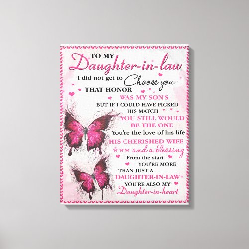 DIL Butterfly Youre Also My Daughter_In_Heart  Canvas Print