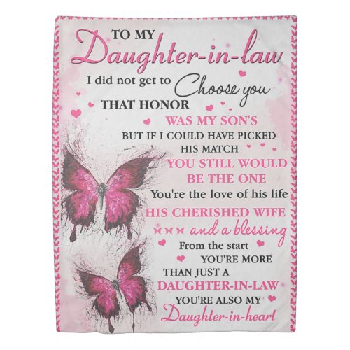 DIL Butterfly Youre Also My Daughter_In_Heart  Duvet Cover