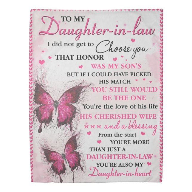 DIL Butterfly You're Also My Daughter-In-Heart  Duvet Cover (Front)