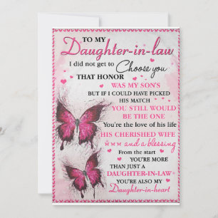 DIL Butterfly You're Also My Daughter-In-Heart Holiday Card