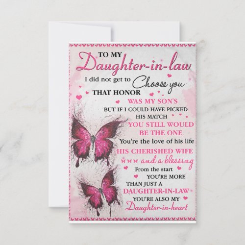 DIL Butterfly Youre Also My Daughter_In_Heart  Thank You Card