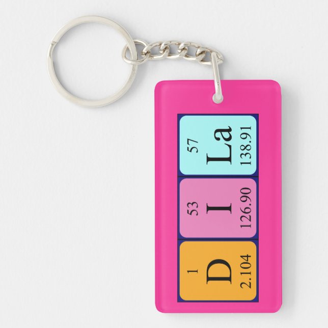 Dila periodic table name keyring (Front)