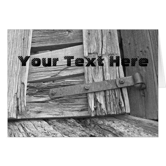 Dilapidated Corral Gate Custom Photo and Text Cards (Front Horizontal)