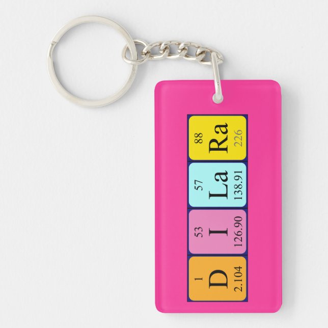 Dilara periodic table name keyring (Front)