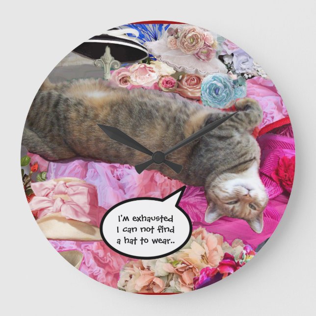 Dilemma of Princess Tatus Cat Large Clock (Front)