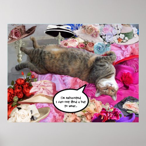 Dilemma of Princess Tatus Cat With Diva Hats Poster