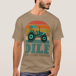DILFDamn I Love Farming Funny Farmer Farming Retro T-Shirt