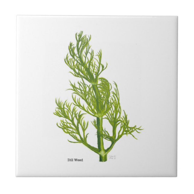 Dill Art Ceramic Tile (Front)