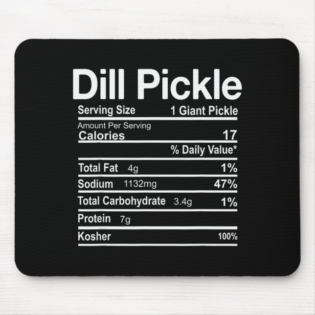 Dill Ckle Nutrition Facts Funny Thanksgiving Chris Mouse Pad (Front)